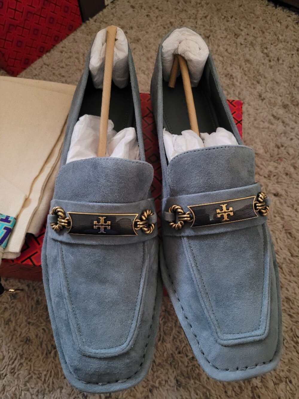 NIB Tory Burch Perrine Loafer Amore Suede - 8.5